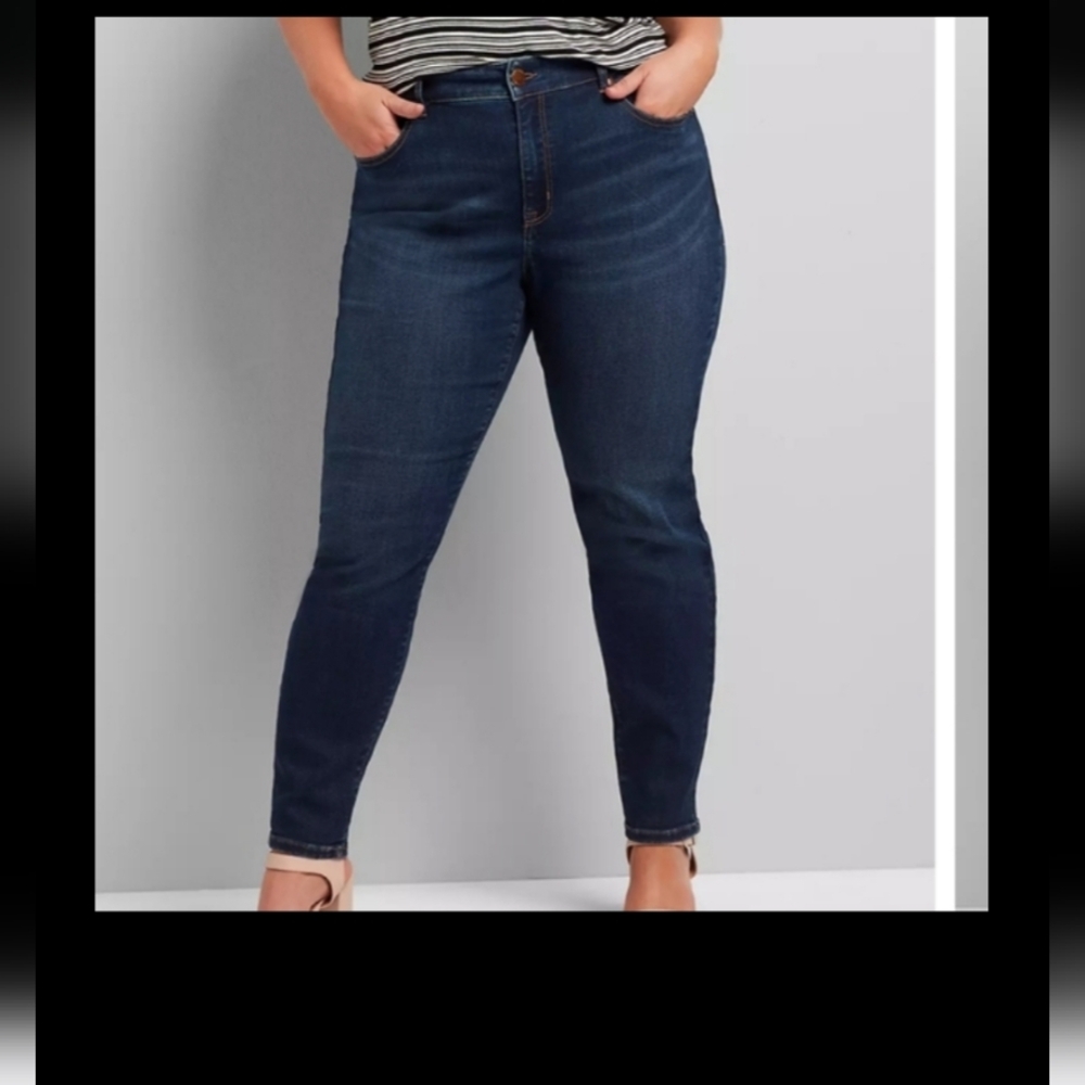 Lane bryant  straightleg ankle jeans  plus size 16p manufactured distres…